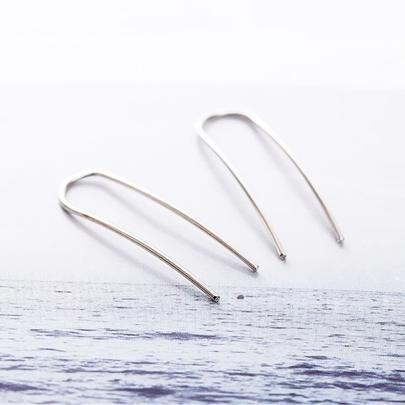 ⚜️[𝟯/$𝟭𝟴]⚜️Silver Long Bar Climber Earrings NEW - Picture 2 of 11